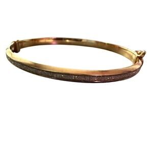 Milor 925 Sterling Silver Vermeil Sparkle Bangle Bracelet